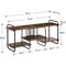 Wood Metal TV Stand with Open Shelves for TVs up to 60 Inches